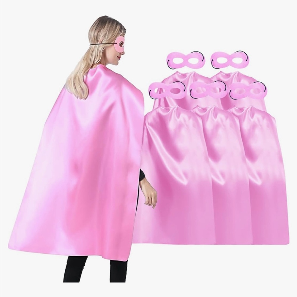 Adjoy Super Hero Capes and Masks For Adults. Pink. Set Of 4. Brand New.